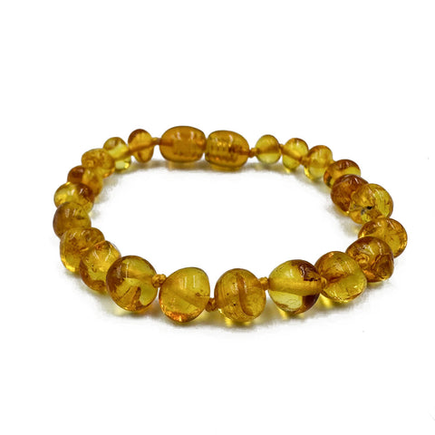 "KIDDO" Lemon Amber Baroque Beads Baby Bracelet