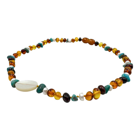"KIDDO" Multi-Color Amber Baroque Beads Baby Necklace
