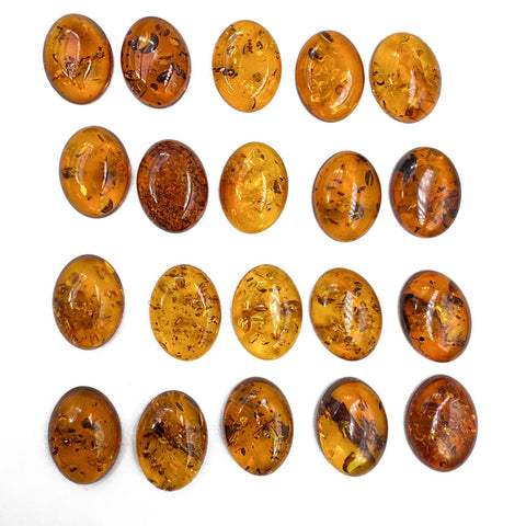 Cognac Amber Oval Shape 15x20 mm Cabochons