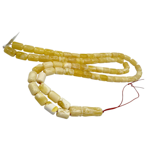 White With Yellow Amber Barrel Shape 7.5mm Islamic Prayer