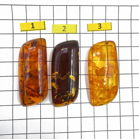 Cognac Amber Rectangular Free Shape Cabochons