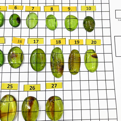 Green Amber Handmade Free Shape Cabochons