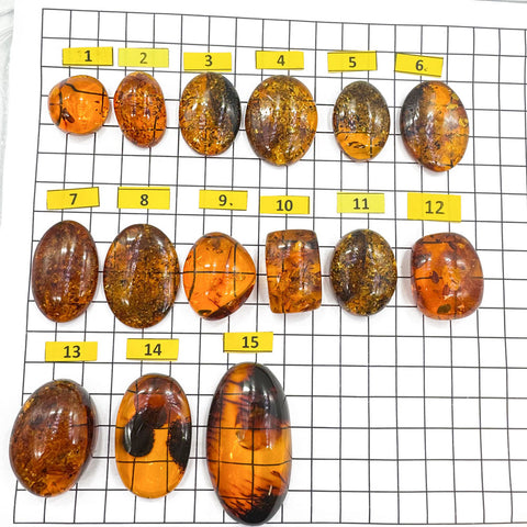 Cognac Amber Free Shape Cabochons