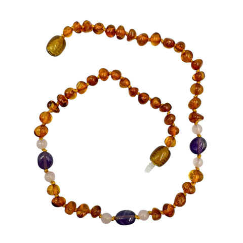 "KIDDO" Multi-Color Amber Baroque Beads Baby Necklace