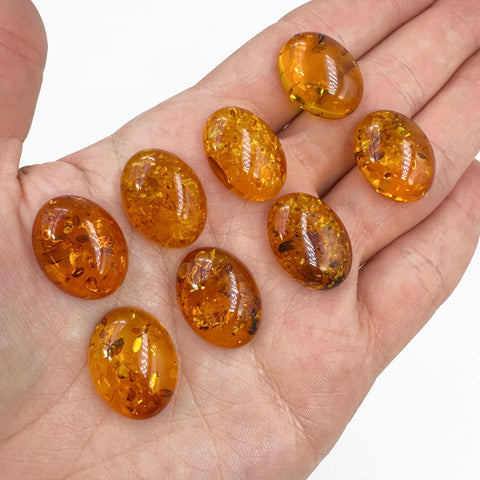 Light Cognac Amber Oval Shape 15x20 mm Cabochons