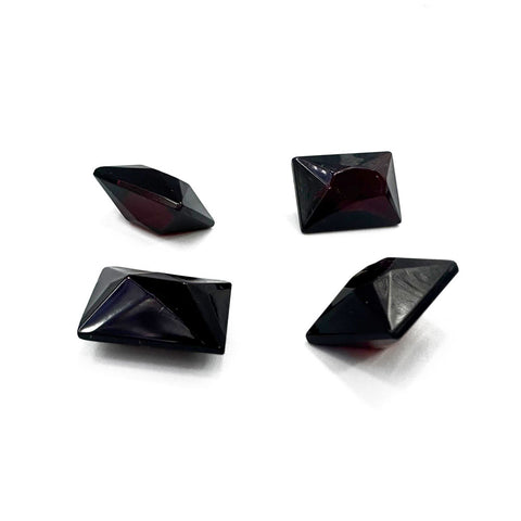 Cherry Amber Faceted Rectangular Diamond Cut Stone