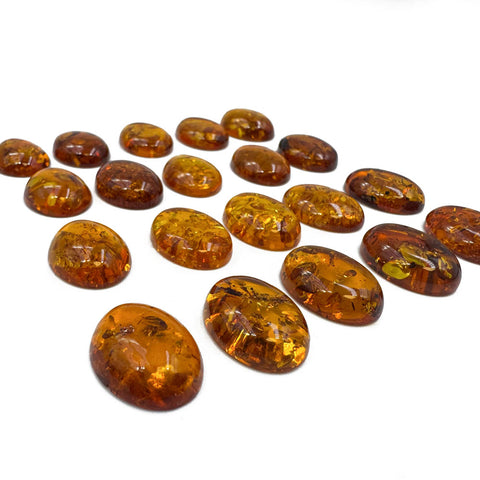 Cognac Amber Oval Shape 15x20 mm Cabochons