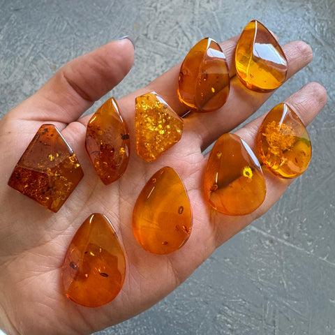 Cognac Amber Free Shape Cabochons