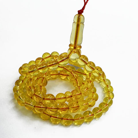 Transparent Amber Round Shape 6 mm Islamic Prayer Beads