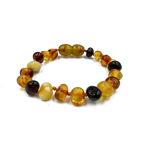 "KIDDO" Multi-Color Amber Baroque Beads Baby Bracelet