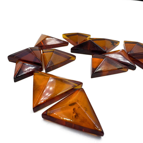 Cognac Amber Triangle Shape Cabochons