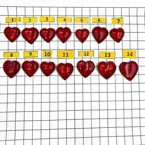 Red Amber Heart Shape Cabochon