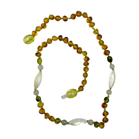 "KIDDO" Lemon Amber Baroque Beads Baby Necklace