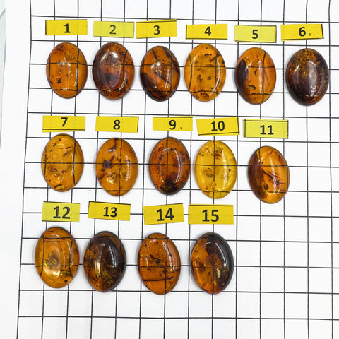 Cognac Amber Oval Shape 18x25 mm Cabochons