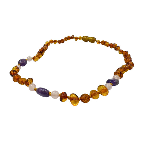 "KIDDO" Multi-Color Amber Baroque Beads Baby Necklace