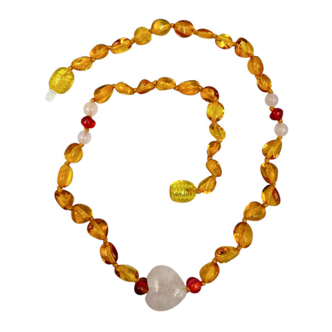 "KIDDO" Lemon Amber Baroque Beads Baby Necklace