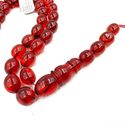Red Amber Olive Free Shape Beads Islamic Prayer Beads