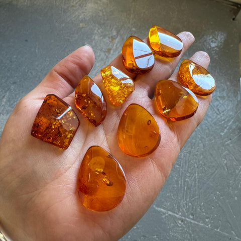 Cognac Amber Free Shape Cabochons