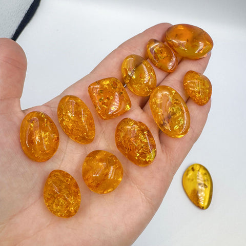 Light Cognac Amber Free Shape Cabochons