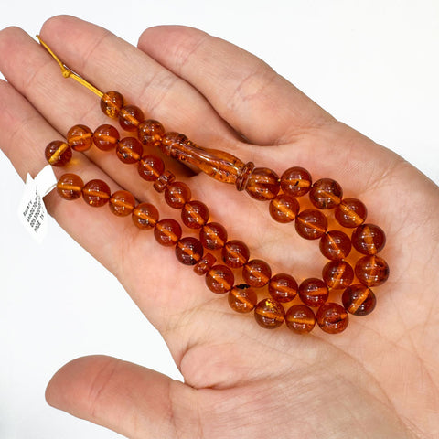 Cognac Amber Round 7 mm Islamic Prayer Beads