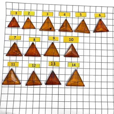 Cognac Amber Triangle Shape Cabochons