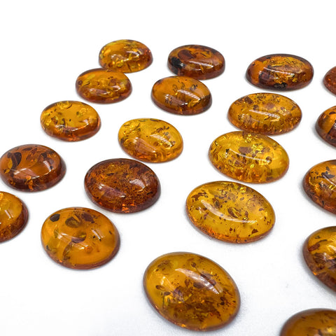 Cognac Amber Oval Shape 15x20 mm Cabochons