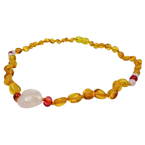 "KIDDO" Lemon Amber Baroque Beads Baby Necklace