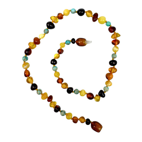 "KIDDO" Multi-Color Amber Baroque Beads Baby Necklace