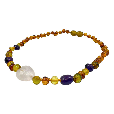 "KIDDO" Multi-Color Amber Baroque Beads Baby Necklace