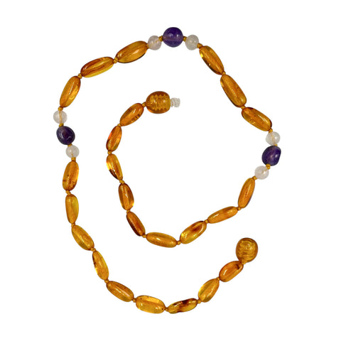 "KIDDO" Cognac Amber nuggets Beads Baby Necklace