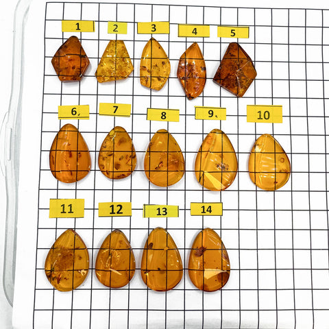 Cognac Amber Free Shape Cabochons