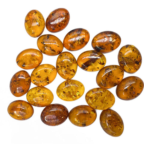 Cognac Amber Oval Shape 15x20 mm Cabochons