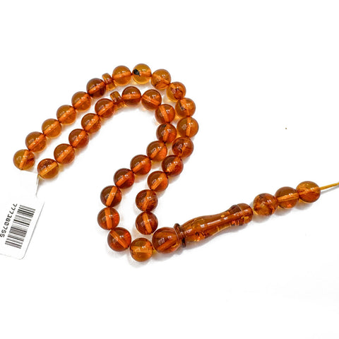 Cognac Amber Round 7 mm Islamic Prayer Beads