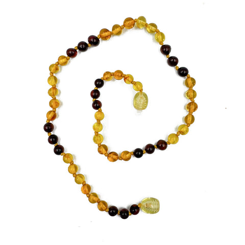 "KIDDO" Cherry & Lemon Amber Baroque Beads Baby Necklace