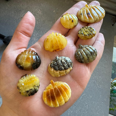 Milky Pumpkin Cognac Color Cabochons