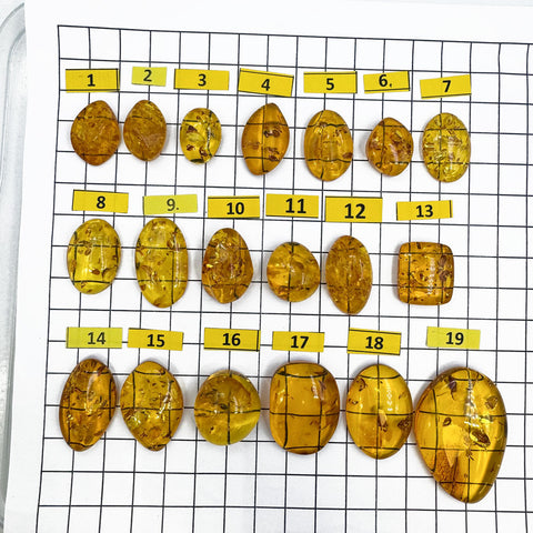Light Cognac Amber Free Shape Cabochons
