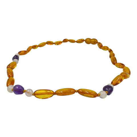 "KIDDO" Cognac Amber nuggets Beads Baby Necklace