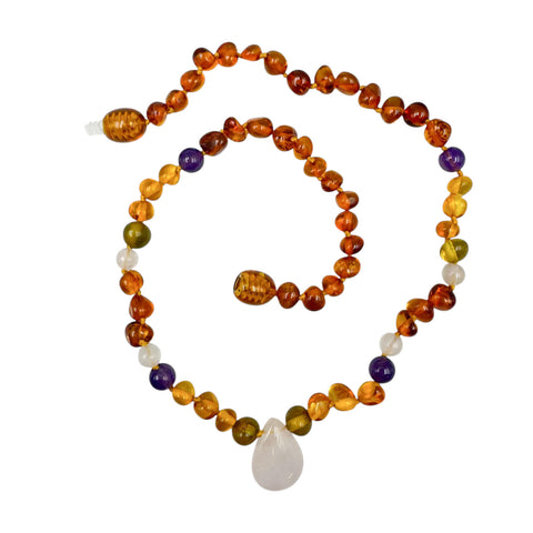 "KIDDO" Multi-Color Amber Baroque Beads Baby Necklace