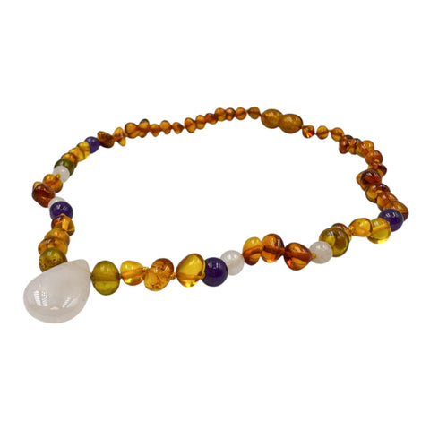 "KIDDO" Multi-Color Amber Baroque Beads Baby Necklace
