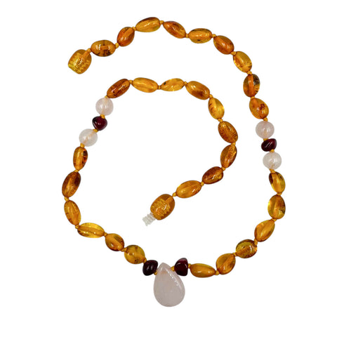 "KIDDO" Cognac Amber Nuggets Beads Baby Necklace