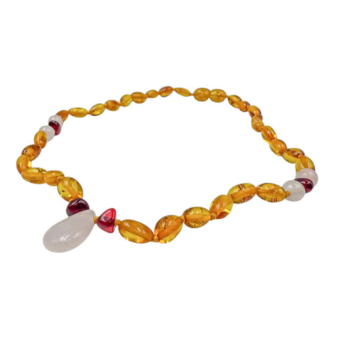 "KIDDO" Cognac Amber Nuggets Beads Baby Necklace