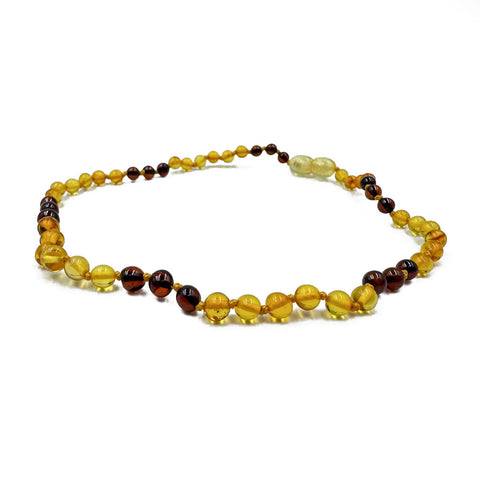 "KIDDO" Cherry & Lemon Amber Baroque Beads Baby Necklace