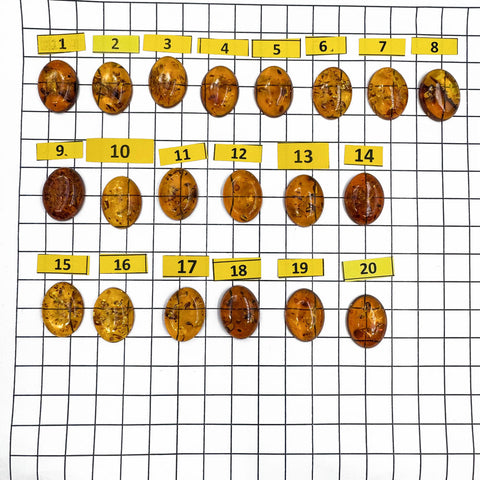 Cognac Amber Oval Shape 15x20 mm Cabochons