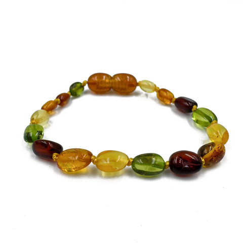 "KIDDO" Multi-Color Amber Small Nugget Beads Baby Bracelet