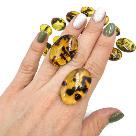 Fossil Amber Free Shape Cabochons