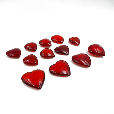 Red Amber Heart Shape Amber Stones