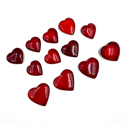 Red Amber Heart Shape Amber Stones