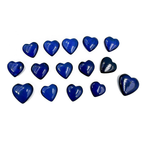 Blue Amber Heart Shape Amber Stones