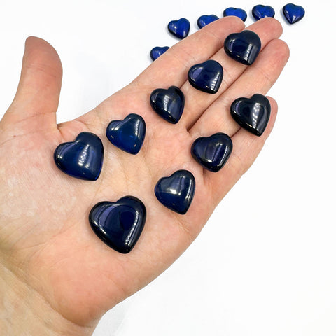 Blue Amber Heart Shape Amber Stones