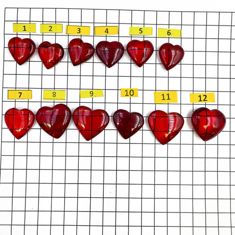 Red Amber Heart Shape Amber Stones
